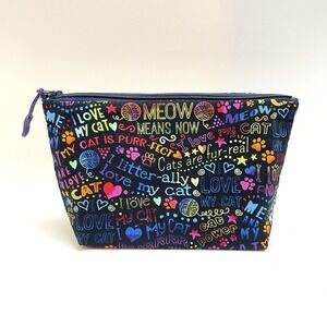 Cat Lovers Makeup Bag Zipper Pouch Colorful‎ Rainbow